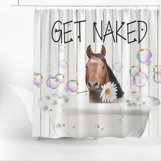 Uni American Quarter Horse Get Naked Daisy Shower Curtain