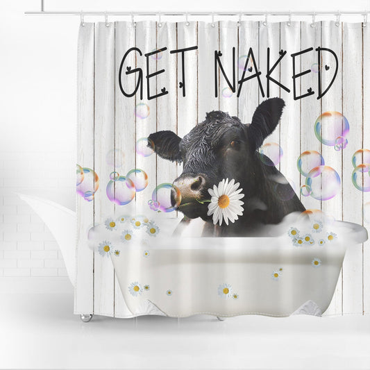 Uni Belted Galloway Get Naked Daisy Shower Curtain