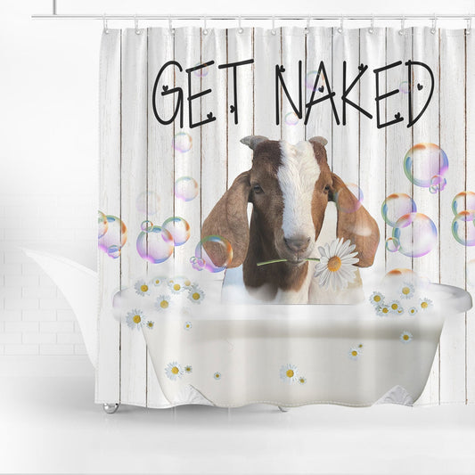 Uni Boer Get Naked Daisy Shower Curtain