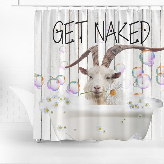 Uni Cashmere Get Naked Daisy Shower Curtain