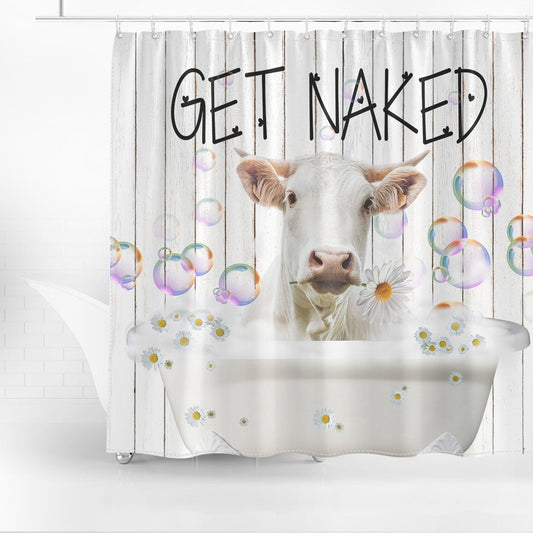 Uni Charolais Get Naked Daisy Shower Curtain