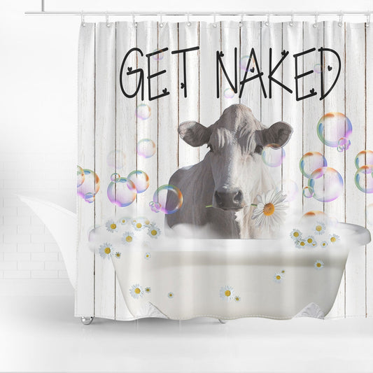 Uni Chianina Get Naked Daisy Shower Curtain