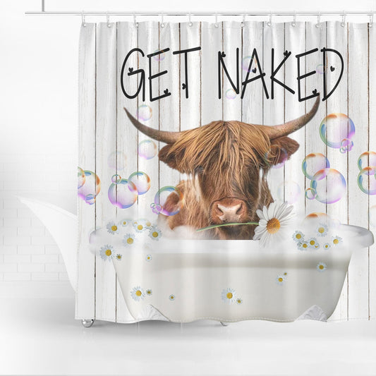 Uni Highland Get Naked Daisy Shower Curtain