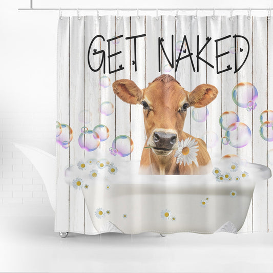 Uni Jersey Get Naked Daisy Shower Curtain