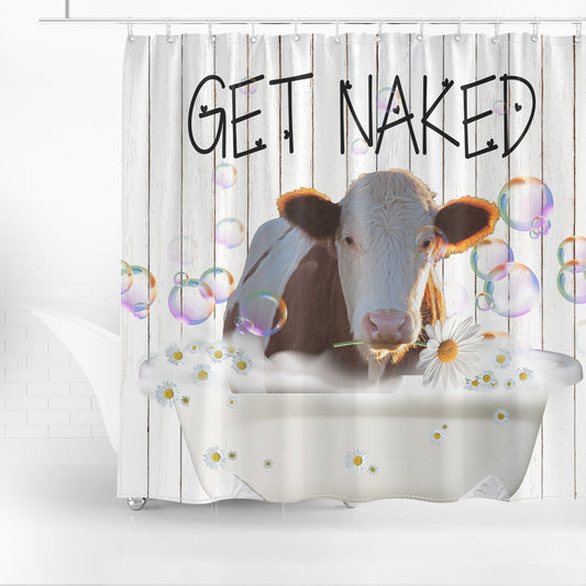 Uni Maine Anjou Get Naked Daisy Shower Curtain
