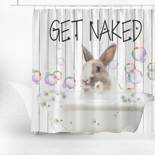 Uni Rabbit Get Naked Daisy Shower Curtain