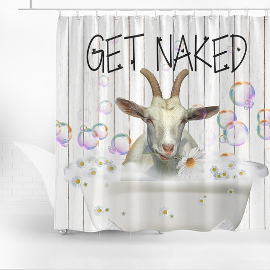 Uni Saanen Get Naked Daisy Shower Curtain
