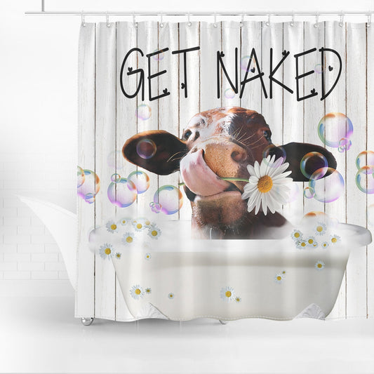 Uni Santa Gertrudis Cattle Get Naked Daisy Shower Curtain