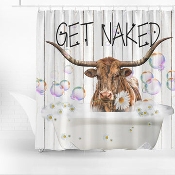 Uni Tx Longhorn Get Naked Daisy Shower Curtain