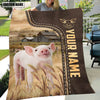 Uni Personalized Name Pig Leather Pattern Blanket