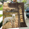 Uni Personalized Name Lambs Leather Pattern Blanket