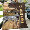 Uni Personalized Name Australian Cattle Dog Leather Pattern Blanket