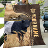 Uni Personalized Name Belted Galloway Leather Pattern Blanket