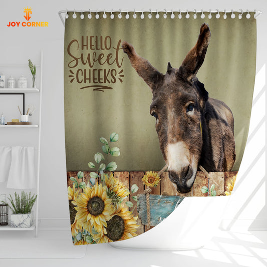 Uni Donkey Hello Sweet Cheeks 3D Shower Curtain