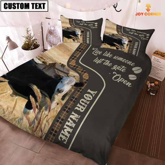 Uni Black Hereford Like Someone Left The Gate Open Customized Name 3D Bedding Set