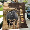 Uni Personalized Name Black Simmental Leather Pattern Blanket