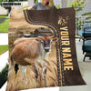 Uni Personalized Name Brown Swiss Leather Pattern Blanket