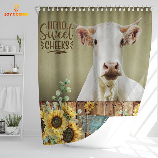 Uni Charolais Hello Sweet Cheeks 3D Shower Curtain