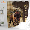 Uni Bison Leather Pattern Custom Name Shower Curtain