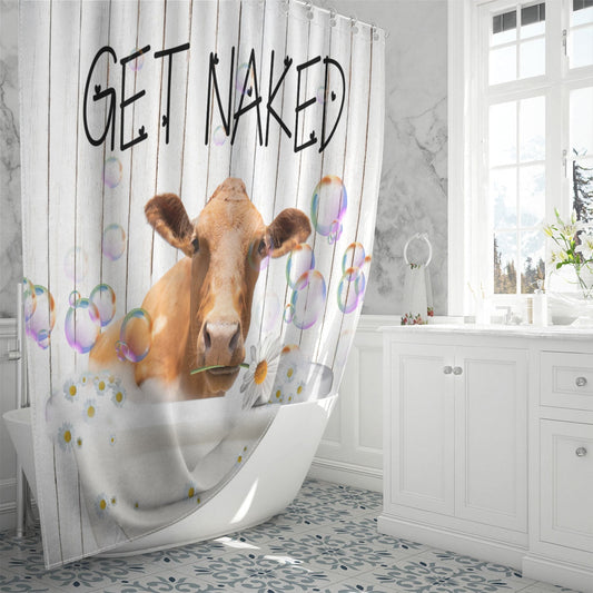 Uni Beefmaster Get Naked Daisy Shower Curtain
