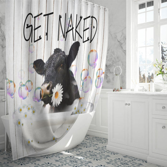 Uni Belted Galloway Get Naked Daisy Shower Curtain