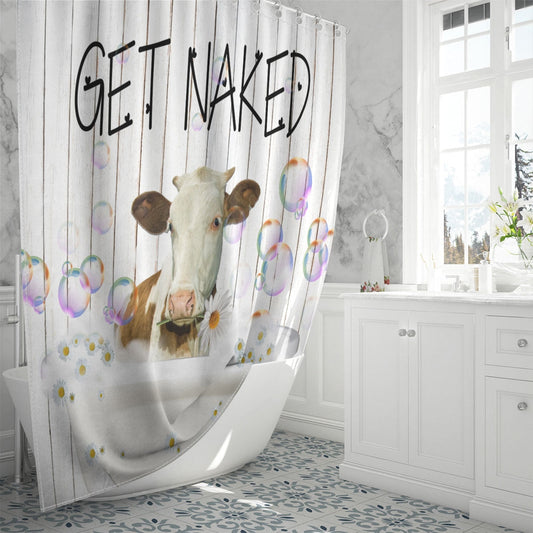 Uni Brown Swiss Get Naked Daisy Shower Curtain