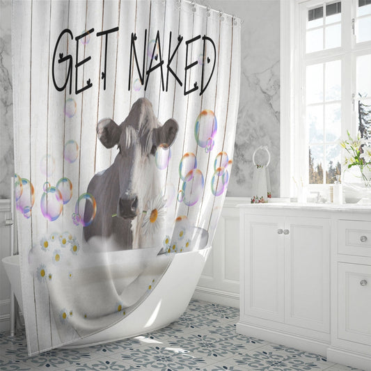 Uni Chianina Get Naked Daisy Shower Curtain