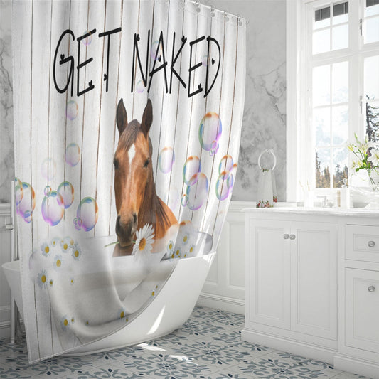 Uni Grade Horses Get Naked Daisy Shower Curtain