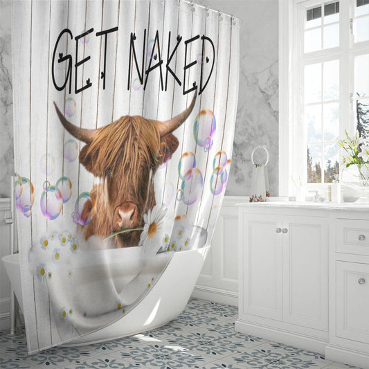Uni Highland Get Naked Daisy Shower Curtain