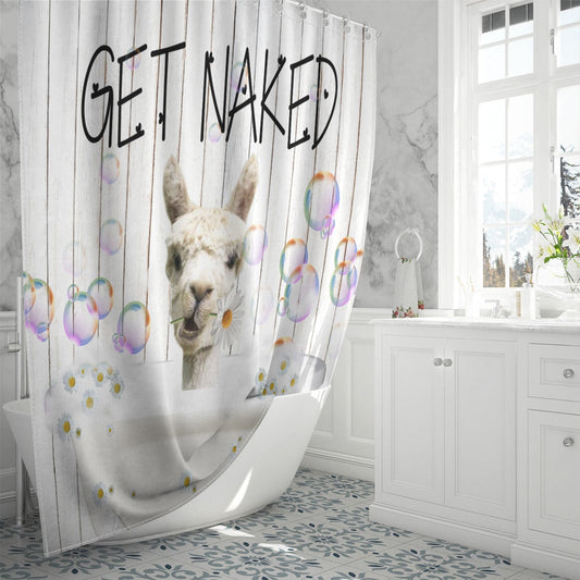 Uni Llama Get Naked Daisy Shower Curtain