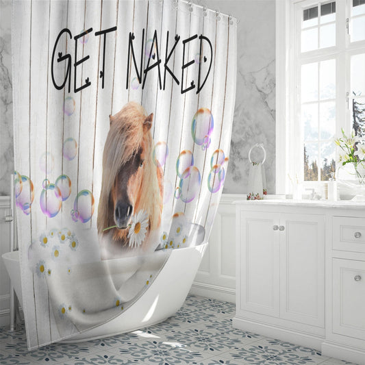 Uni Ponies Get Naked Daisy Shower Curtain