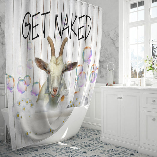 Uni Saanen Get Naked Daisy Shower Curtain