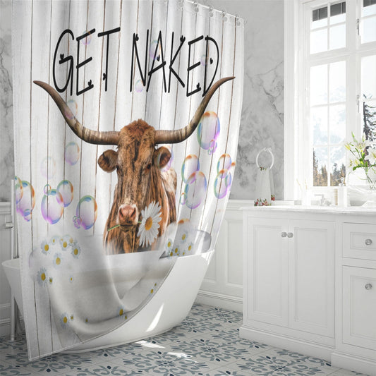 Uni Tx Longhorn Get Naked Daisy Shower Curtain