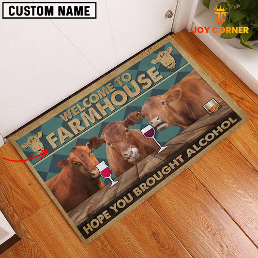 Uni Red Angus Hope You Bought Alcohol Custom Name Doormat