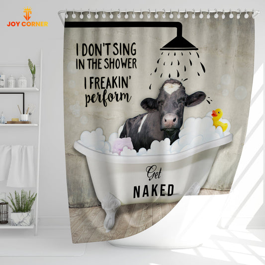 Uni Holstein I Don't Sing In The Shower 3D Shower Curtain