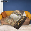 Uni Personalized Name Sheep Leather Pattern Blanket