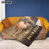 Uni Personalized Name Gelbivieh Leather Pattern Blanket