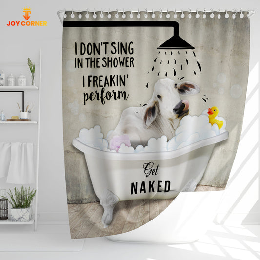 Uni Brahman Cattle I Don't Sing In The Shower 3D Shower Curtain