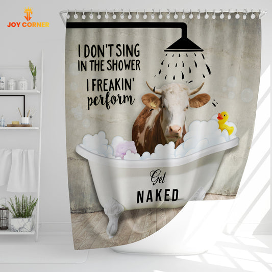 Uni Simmental I Don't Sing In The Shower 3D Shower Curtain