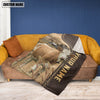 Uni Personalized Name Simmental Leather Pattern Blanket