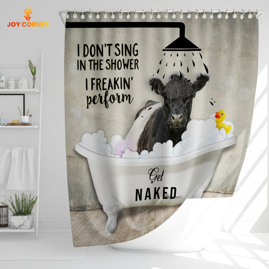 Uni Belted Galloway I Don't Sing In The Shower 3D Shower Curtain