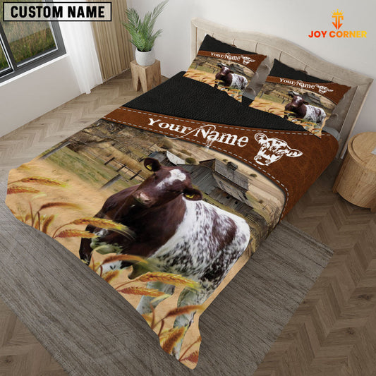 Uni Shorthorn On The Field Customized Name 3D Bedding Set