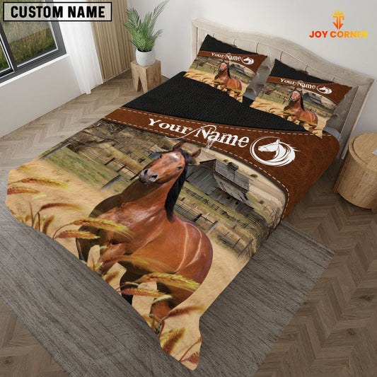 Uni Horse On The Field Customized Name 3D Bedding Set