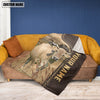 Uni Personalized Name Braunvieh Leather Pattern Blanket