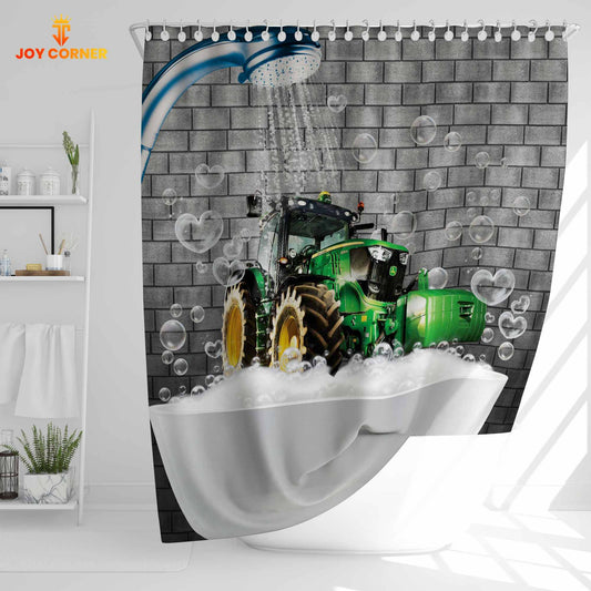 Uni Tractor Brick Wall 3D Shower Curtain