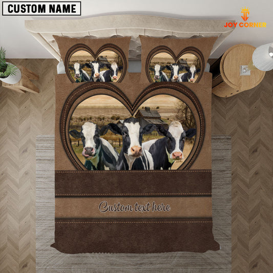 Uni Holstein In Heart Custom Name Bedding Set