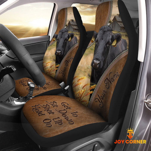 Uni Dexter Customized Name Leather Pattern Car Seat Covers (2Pcs)