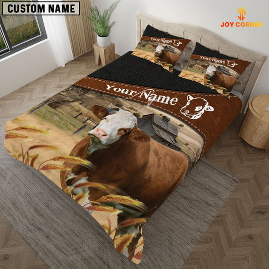 Uni Simmental On The Field Customized Name 3D Bedding Set