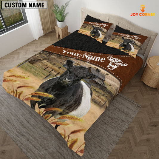 Uni Belted Galloway On The Field Customized Name 3D Bedding Set