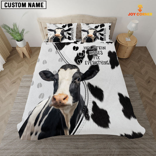 Uni Holstein Kisses Fix Everything Custom Name Bedding Set